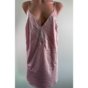 Victoria's Secret Satin Rhinestone Twinkle Bow Open Back Slip Dress